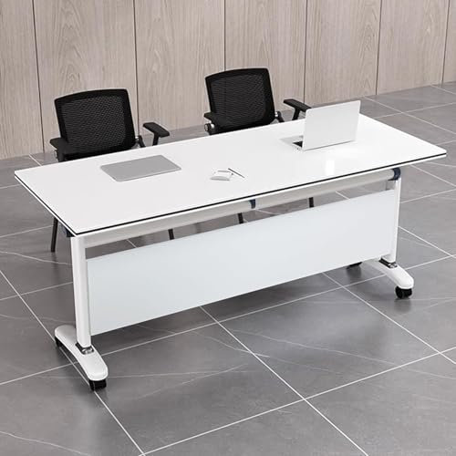 Faltbarer Konferenztisch mit Rollen für Büro, Trainingsraum, moderner rechteckiger Besprechungstisch mit klappbarem Deckel, mobiles Design