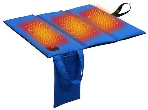 SenhE Square Seat Heater, Winter Chair Heating Pad, USB Heated Seat Cushion with 3 Temperature Levels, Outdoor Foldable Electric Heated Camping Pad for Home, Office, Stadium