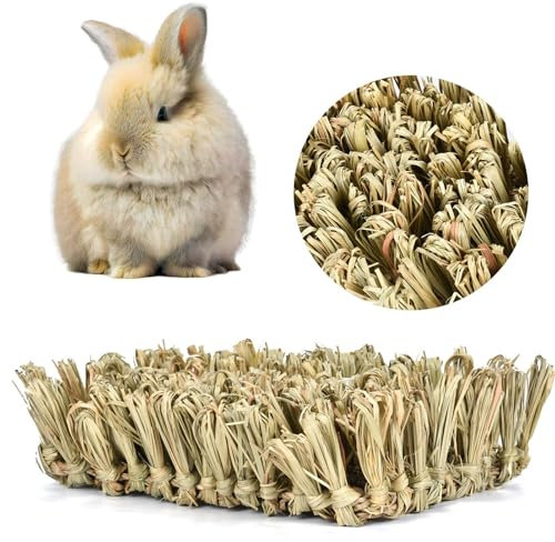 Rebecca online Natural Straw Woven Mat for Rabbit, Guinea Pig, Chinchilla, Squirrel, Grass Chew Bed