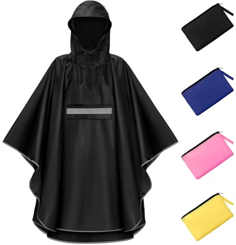 NEWIROVE Chubasquero Niño Capa Chuva Criança Ligero Poncho Impermeable Plegable Con Rayas Reflectantes Para Infantil 120-140 cm