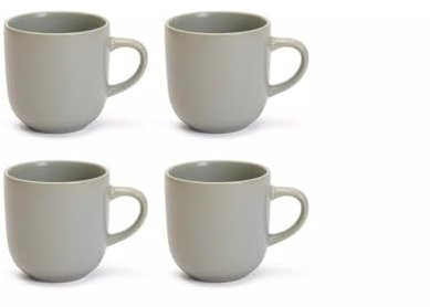 JAYOGLA Modern Ceramic Coffee Mugs, Matte Grey, Set of 4