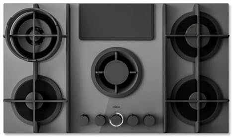 Elica PRF0196343, Piano cottura a gas con cappa aspirante integrata NIKOLATESLA FLAME EVO GR/A/88, Grey