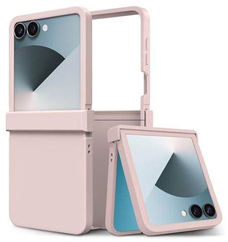ZCDAYE Samsung Galaxy Z Flip 7 fodral, utmärkt texturerad PC hårt mobiltelefonfodral kvinnor och män mobilfodral vikbart fodral för Samsung Z Flip 7, rosa