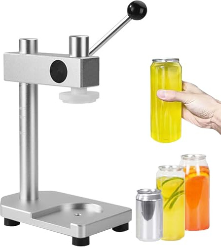 Commercial Can Sealer Machine - Adjustable Height Tin and Beer Can Sealer with Fixed Base for Food Preservation and Home Canning