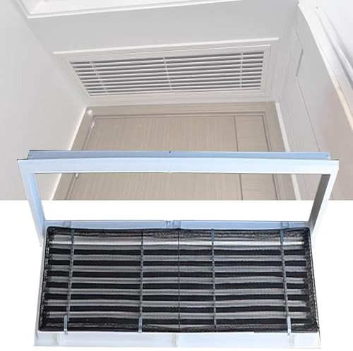 Rejilla de ventilación decorativa de aluminio blanco con rejilla de ventilación para armario de cocina, panel de acceso grande para instalación en el techo (29 x 110 cm)