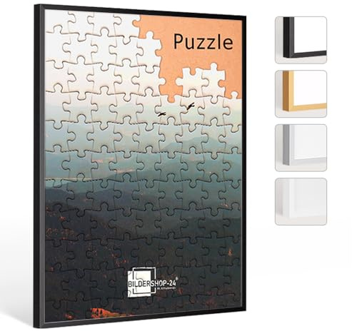 Bildershop-24 Puzzlerahmen Milano Aluminium Schwarz (matt) 68x92cm (ca. 2000 Teile)