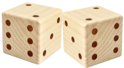FIXOSHEE Dadi di Legno Grandi 7Cm 2 Pezzi Angoli Smussati Dadi da Gioco Portatili in Legno Naturale per Feste Giochi da Cortile e Attività Educative