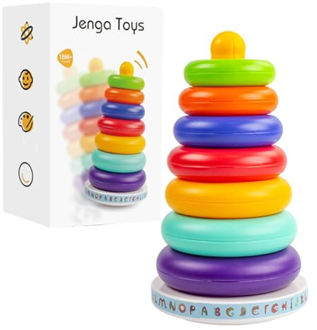 Tyinerc Stapelspielzeuge - Pädagogischer STEM Sensorischer Stapelturm | Regenbogen Stapelturm in Regenbogenfarben,Für Kinder Mädchen Geburtstag Reisen Schule Zuhause Spielen