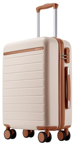 Kono Cabin Suitcase 55x40x20, Lightweight Carry On Luggage for Ryanair | ABS+PC Hard Shell Small Suitcase with 360° Silent Wheels, 3-Digit Lock, Ideal for Short Breaks and Cabin Travel, Black