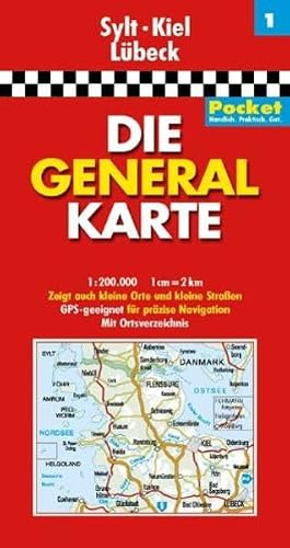 Die Generalkarte Pocket Sylt, Kiel, Lübeck 1:200 000