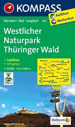 Westlicher Naturpark Thüringer Wald: Wanderkarte mit Kurzführer, Radwegen und Loipen. GPS-genau. 1:50000 (KOMPASS Wanderkarte, Band 812)