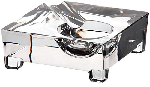CRISTALICA DesignAschenbecher Ascher Glas Kristall Quadratisch 11X11 cm Füße Zigarre Zigarette Tabak Tabakspfeiffe Raucher Raucherecke Casablanca