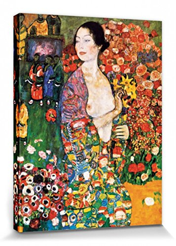 1art1 Gustav Klimt Poster Impression sur Toile La Danseuse, 1916 Affiche Murale XXL Encadrée | Tendue sur Cadre en Bois | Tableau 80x60 cm