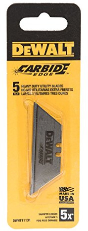 DeWalt DWHT11131 5 Pc. Carbide Edge Utility Knife Blade