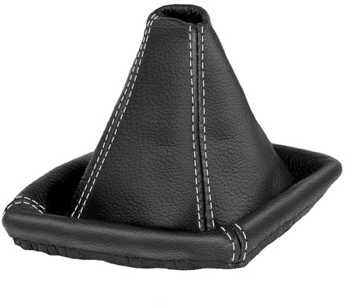 Schaltsack für BMW 3er e46 - Bj. 1998 - 2007 - aus echtem Leder - Schwarz - Grau - Schaltmanschette - Manschette für Gangschaltung - Schalthebelmanschette für Schaltgetriebe - Echtleder - A0063