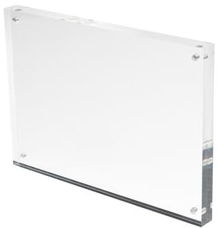 Deflecto 15mm A5 Magnetic Double Sided Acrylic Display Block Photo Frame, Clear, Transparent, Picture Display, (210 x 150 x 15mm)
