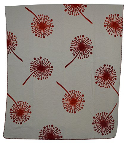 Richter Textilien Decke Pusteblume 150 x 200 cm Bio-Baumwolle Mohn