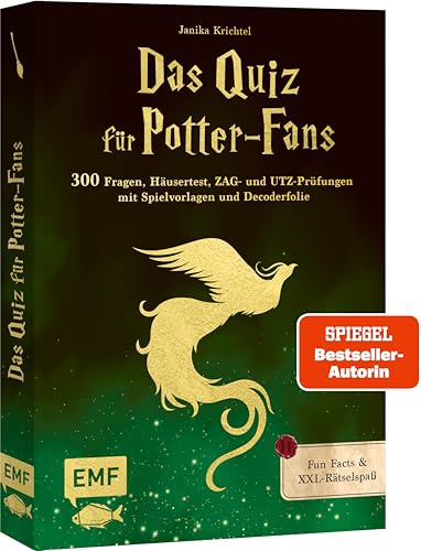 Das magische Quiz für Harry Potter-Fans: XXL-Rätselspaß: Teste dein Wissen mit 300 Fragen, Häusertest, ZAG- und UTZ-Prüfungen, Spielvorlagen, Fun Facts & mehr! Mit Decoderfolie | mit 300 Fragen, Häusertest, ZAG- und UTZ-Prüfungen, Spielvorlagen, Fun Facts & mehr! Mit Decoderfolie