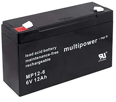 akku-net Batterie rechargeable de changement de moto pour enfants poussette enfant 6 V 12 Ah (remplace également 10 Ah), 6 V, Lead-Acid
