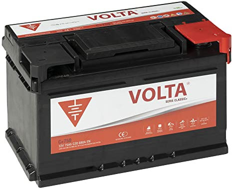 Bateria de Coche Classic + 75Ah 680A - Borne +Dcha - Medidas Largo 278 x Ancho 175 x Alto 175 mm con 2 años de Garantía - Fabricación Europea.