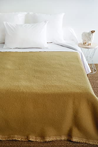 Couverture Laine Biche/Naturel 240 x 300 cm - POYET MOTTE - Gamme Aubisque - Made in France