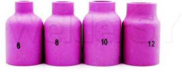 1 x SET Keramische Gasdüse 1x Gr.6,8,10,12 - 57N74,57N75,53N87,53N88 für JUMBO Gaslinse