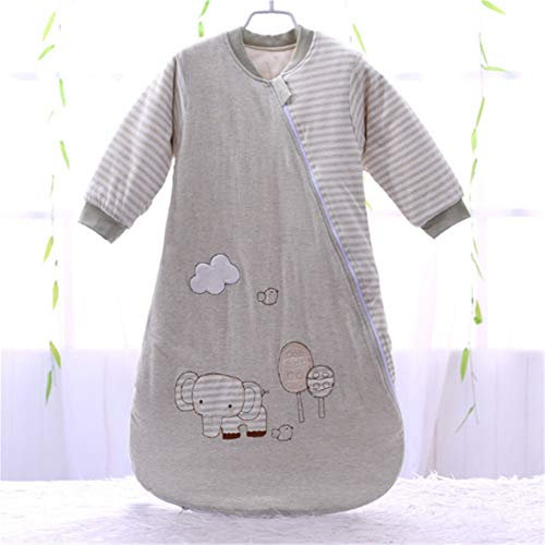 Baby-Schlafsack, Baumwolle, Elefanten-Schlafsack, lange Ärmel, tragbare Decken, Unisex, für Kleinkinder, Schlafsack, 0-12 Monate, 3,5 Tog, Grün