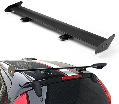 Topteng - Aileron de Voiture Universel réglable en Aluminium GT pour Coffre arrière, Noir, 5,9 kg