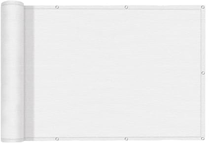 SUNNY GUARD 3FTx16FT White Balcony Privacy Screen Fence, Apartments Railing Heavy Duty Wind Screen for Outdoor, Deck，Backyard,Patio Privacy（We Make Custom Sizes）