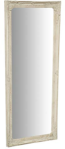 Biscottini specchio da parete bagno e camera 82x4x35 cm | Specchio ingresso da parete con ganci | Specchio bianco