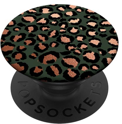 PopSockets Rosa Lachs Schwarz Leopard Muster Dunkelgrün PopSockets mit austauschbarem PopGrip