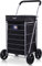 Hoppa Carrito de la compra plegable ligero de 4 ruedas, modelo 2024, extragrande, capacidad de 75,6 L, 95 cm, 4,8 kg, empujar y tirar (negro)