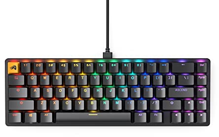 Glorious Gaming GMMK 2 Compact (65Percent) - Mechanical Gaming Keyboard, Aluminium Frame, Customisable, Doubleshot Caps, Fox Switches, Per Key RGB, Full NKRO, German QWERTZ Layout - Black
