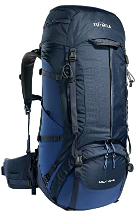 Tatonka Yukon 60+10 - Trekkingrucksack mit Frontzugriff, verstellbarem Rückensystem, extra Bodenfach, Regenhülle und 70 Liter Volumen (navy/darker blue)