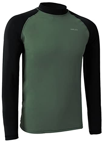 H.MILES Hombre Rash Vest Rashguard Manga Corta Snorkel Natación Surf Top Traje de Buceo Protección UV Camiseta de Playa