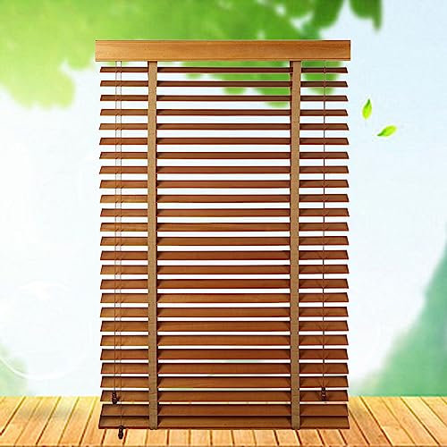Holzjalousie 50mm Lamellen,Horizontale Innen Jalousien,Sonnenschutz/Wärmedämmungs Jalousette,Massivholz Jalousetten Für Fenster,40-150cm Breite Vorhänge,Sichtschutz Rollo,W×H-80x160cm/31.5x63in