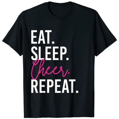 Eat Sleep Cheer Repeat Lustiges Cheerleading T-Shirt