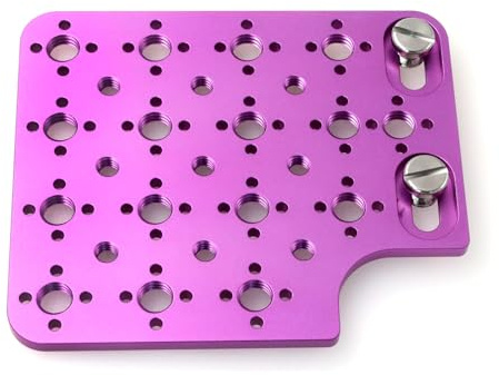 HangTon Camera Cheese Plate Side Mounting for ARRI ALEXA Mini LF Teradek Vaxis Rig Wireless Receiver Follow Focus Motor with 3/8 1/4 Thread (Purple)
