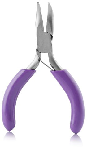 GOLD DEER 3 Inches Mini Bent Nose Pliers: Carbon Steel, Limited Warranty, PLIERS, Purple, 78mm, Jewelry Making, Crafting, Mechanical Work