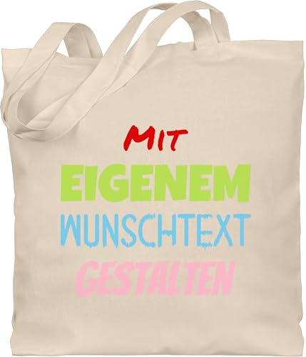 Geschenk mit Namen personalisiert by Shirtracer - Baumwolltasche - Aufdruck selbst gestalten - Wunschtext I Mit eigenem Text personalisiert I Custom Text