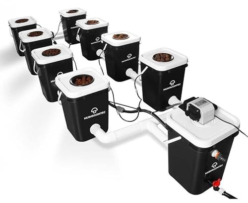 Deep Water Culture Eight 20 Litre Bubble Flow Buckets DWC RDWC Hydroponic Growing System