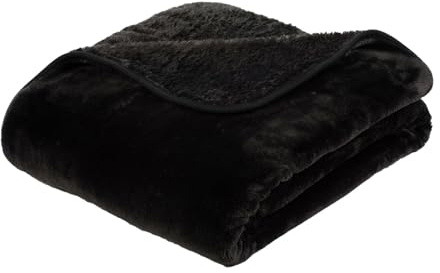 liebling Kuscheldecke Cashmere Feeling 130 x 170 cm, Schwarz, Premium Sofa Decke, Dicke warme Wohndecke, 500 gr. / m²
