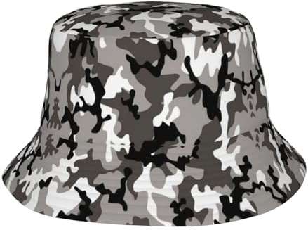 Ack Fischerhut, grau-weiß, Camouflage-Druck, Reise, Sommer, verstaubar, Strand, Sonne, Fischerhut, Wanderhut, Ack Grey White Camo, Einheitsgr��e