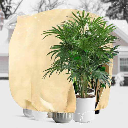Hillylolly Tessuto Non Tessuto per Piante Telo Antigelo per Piante, Telo Piante Inverno con Coulisse, Copri Piante Inverno, Copertura Piante Inverno, Cappuccio Protezione Piante (XL:200 * 240CM)