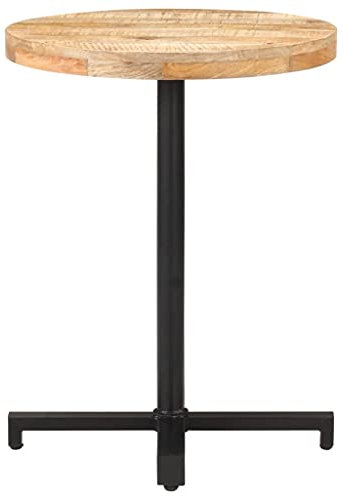 HETFTJN Partytisch Esstische Campingtisch Office Desk - Bistrotisch Rund Ø60x75 cm Raues Mangoholz für Küche Konferenzraum Campingplatz Party