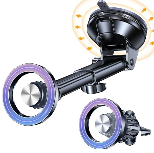 Cooplow Handyhalterung Auto für Magsafe Autohalterung【20x N55 Magnet】Upgrad 3 in 1 Magnetische Handyhalter für Autos Lüftung Armaturenbrett【360°】Handy Halterung Auto Zubehör für iPhone 17 Pro Max 16