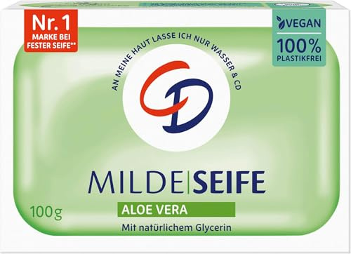 CD MILDE SEIFE ALOE VERA 100G vegan & ohne Mikroplastik (Packung mit 5)