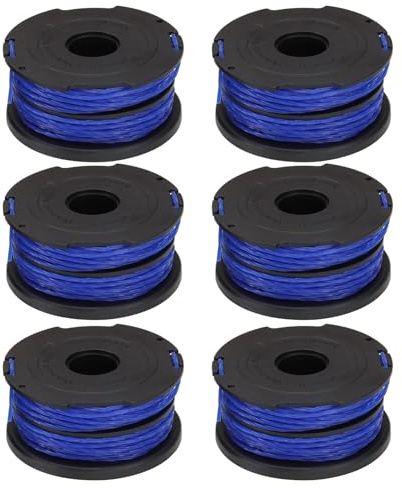 eMagTech 6Pcs Spool Line Cord Trimmer Strimmer Spool & Line Compatible with Black & Decker Reflex Plus GL350 GL500 GL546SC 65x30mm