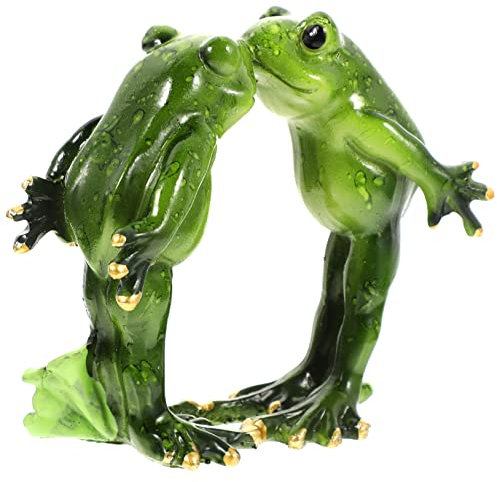 jewellry Frosch-Ornamente, Tierpaar-Figuren, Frosch-Figuren, Sammlerstücke, Gartenzwerge, Liebhaber, Frosch-Dekoration, Desktop-Frosch-Dekorationen, Feengarten-Tiere, Kunstharz, Bücherregal, Der