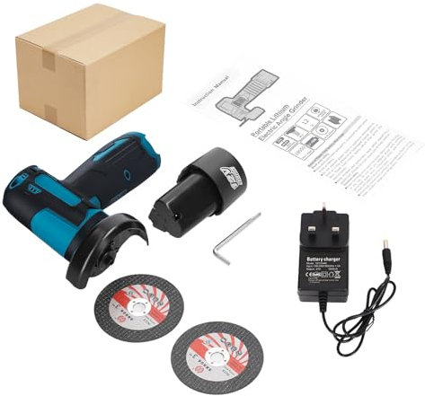Mini amoladora angular eléctrica de 12 V, amoladora angular portátil de 3 pulgadas, máquina pulidora eléctrica de corte inalámbrico de mano, para azulejos, madera, piedra (caja de papel)